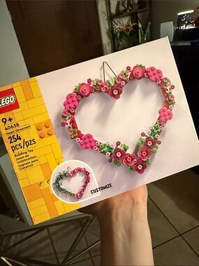 LEGO Pink & Green Floral Heart Ornament